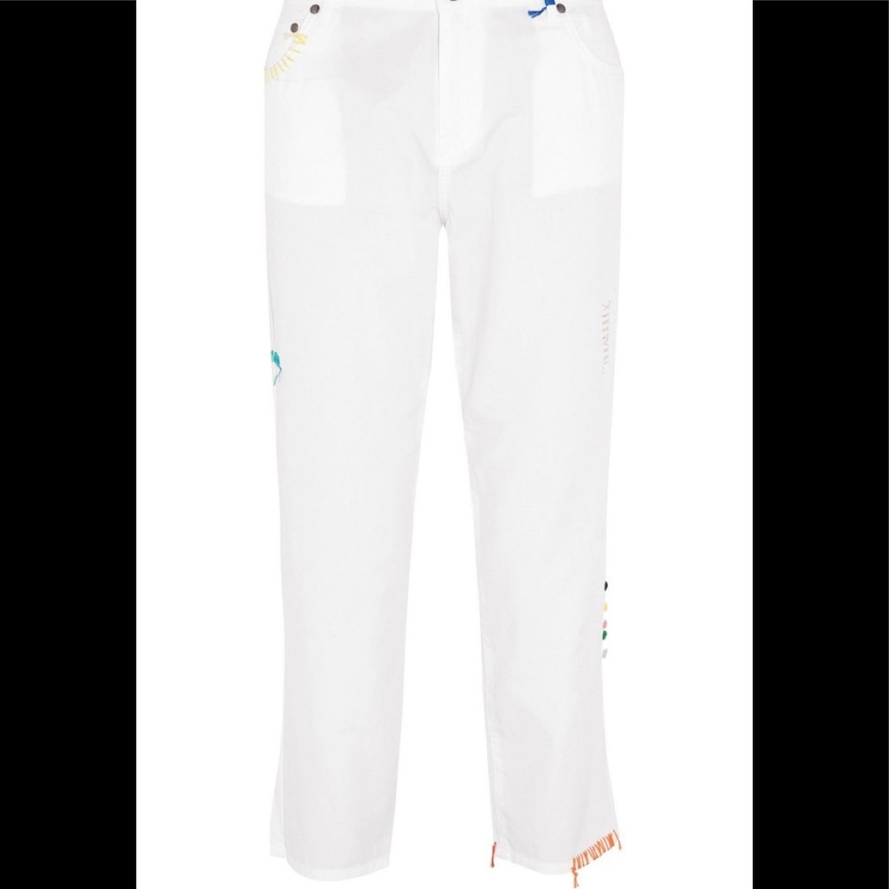 MIRA MIKATI
Embroidered cotton straight-leg pants